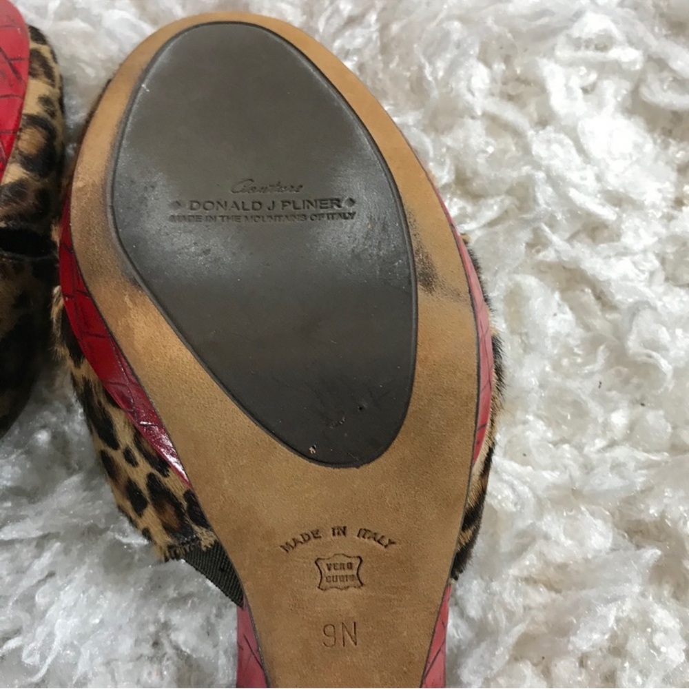 Donald J. Pliner Couture Vintage All Leather Leopard pin up heels - Picture 10 of 15